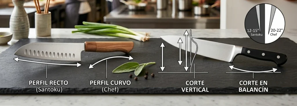 Dos cuchillos sobre tablas de madera 